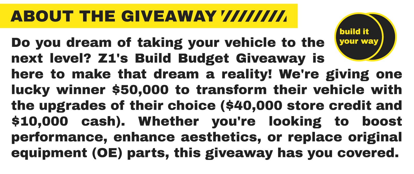 Build Budget Giveaway