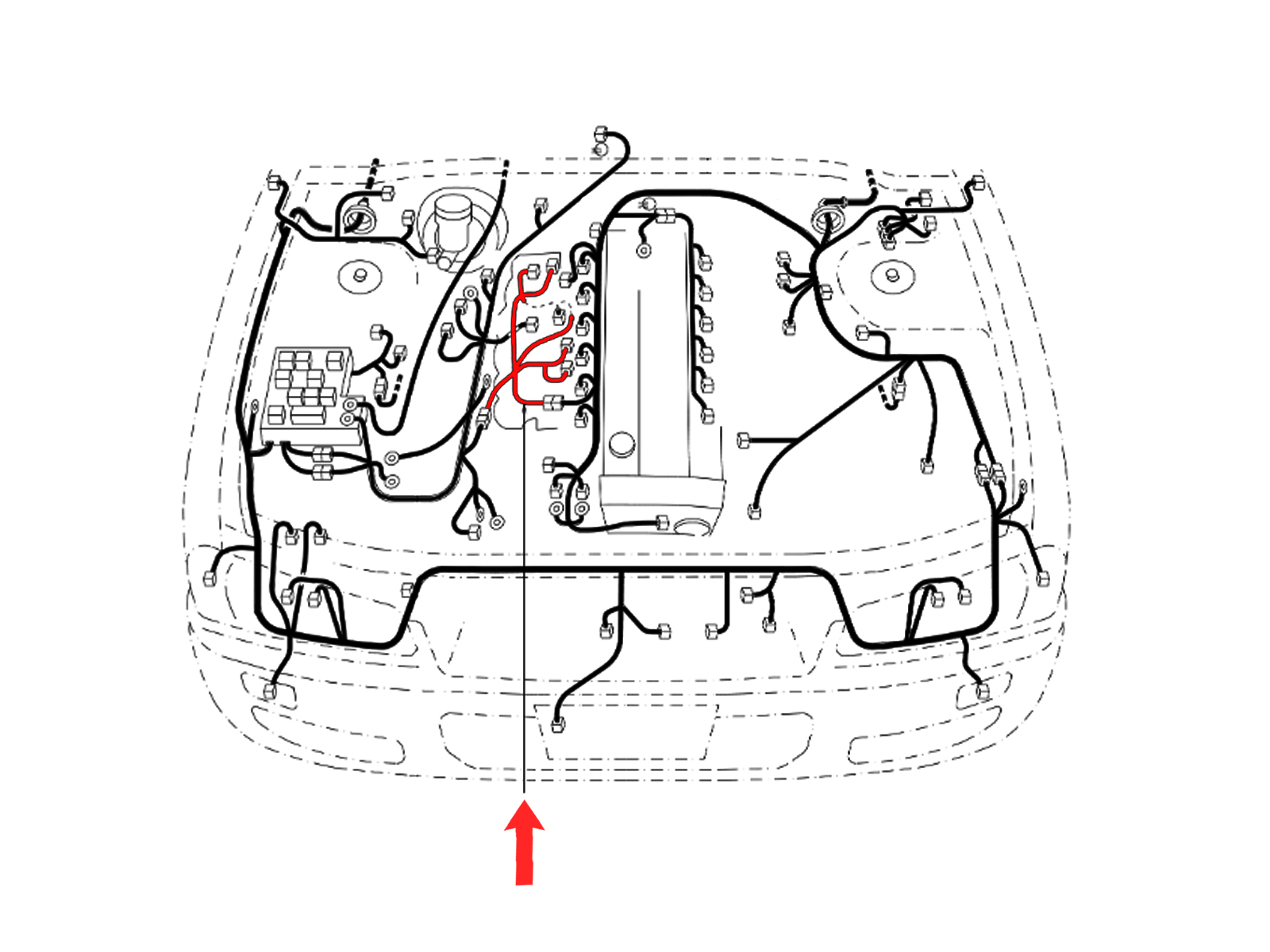 OEM R33 / R34 GTR (RB26) Knock Sensor Sub Harness