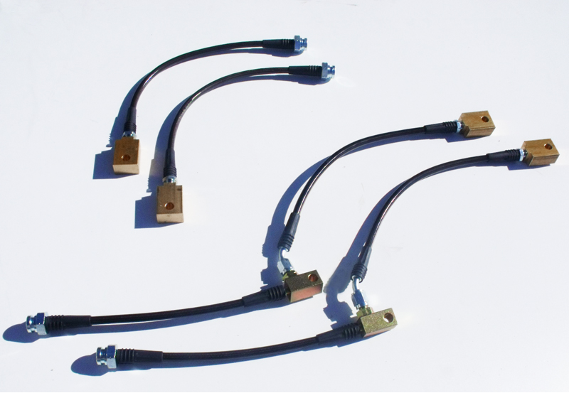Gold Hose /& Stainless Banjos Pro Braking PBK8143-GLD-SIL Front//Rear Braided Brake Line
