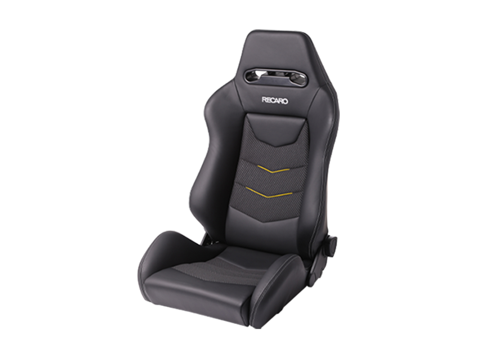 RECARO Speed V Seat - Black Leather w/ Yellow Suede