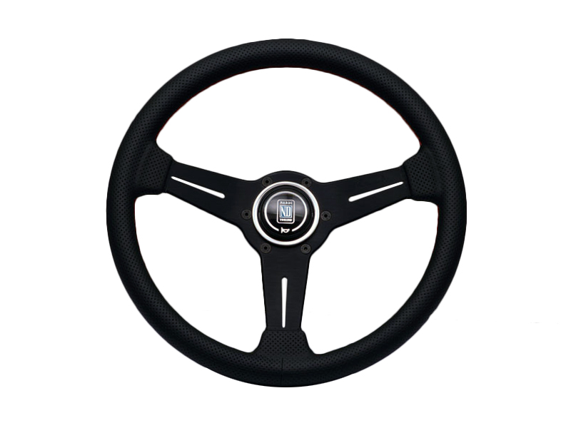 Nardi ND Classic Perforated Leather Steering Wheel - Black Spokes
