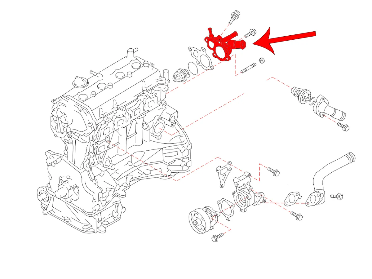 OEM &lsquo;07-&lsquo;12 Nissan Sentra CVT Water Outlet Assembly - 2.5L