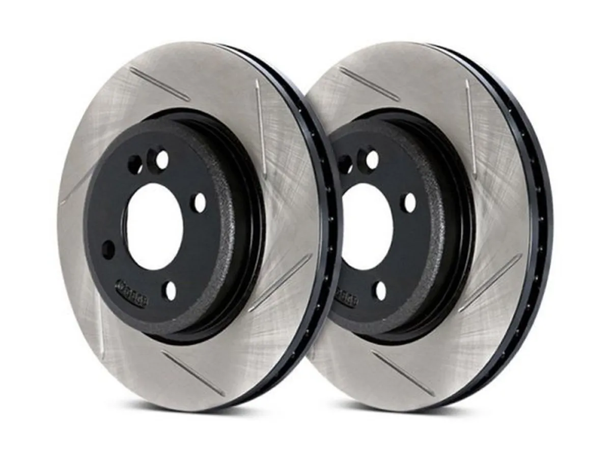 2 Piece Drilled Zinc Coated Aero Rotor StopTech 81.263.9942 Hat Pair 